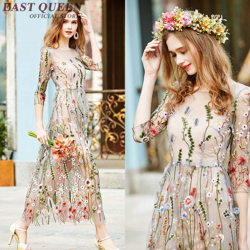 Embroidery Floral Hippie Bohemian Dress – FABLife Store